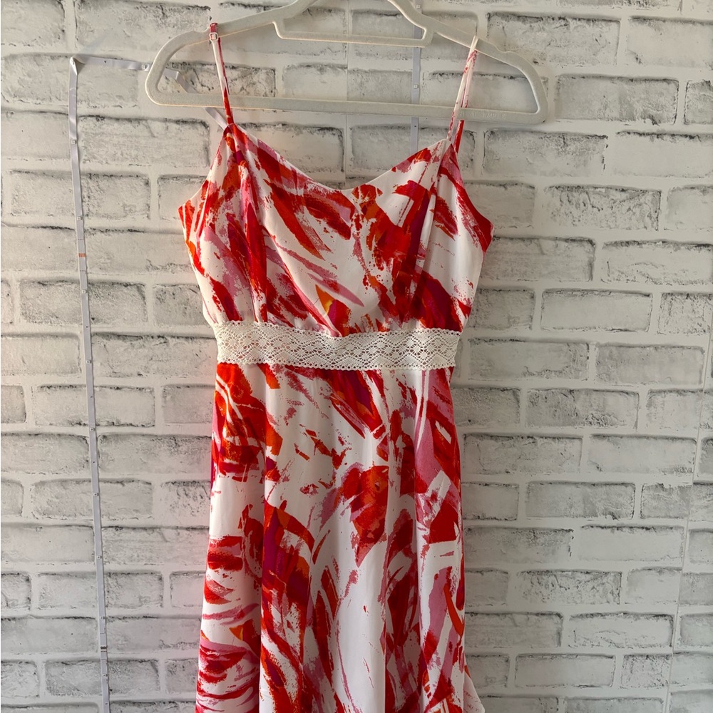 Elegant Red and White Women's Dress